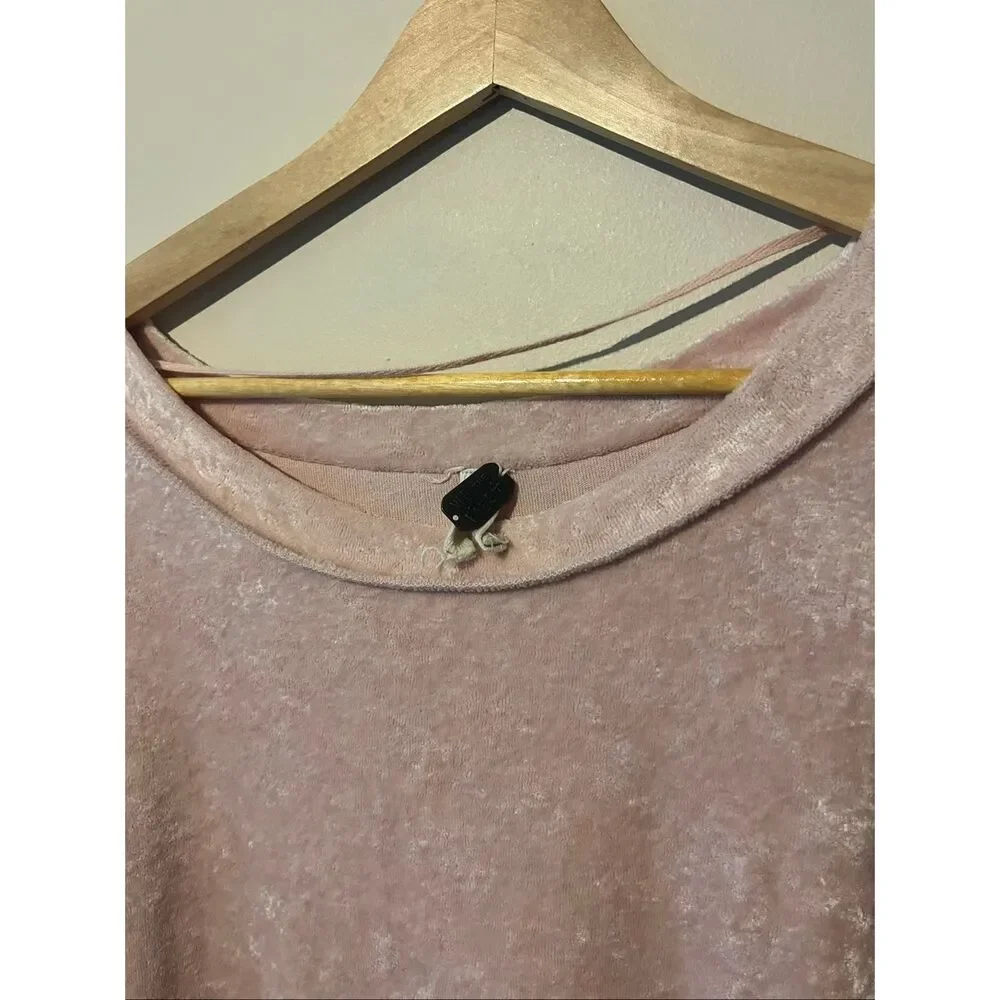 Free People We The Free In My Element Velour Oversized Top Dusty Rose Small